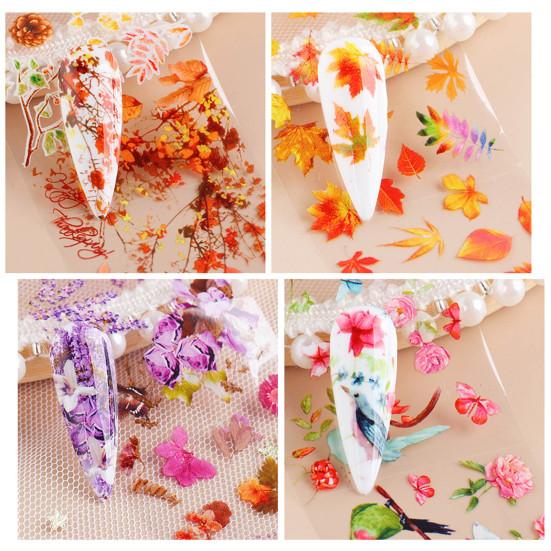 10 шт./компл. переводные наклейки для ногтей в кленовом стиле легко наклеиваются красочные высококачественные наклейки для ногтей с золотым листом осенняя переносная вода для женщин