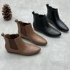 Handmade Pointed Toe Genuine Leather Short Boots Casual Versatile Chelsea Women's Boots