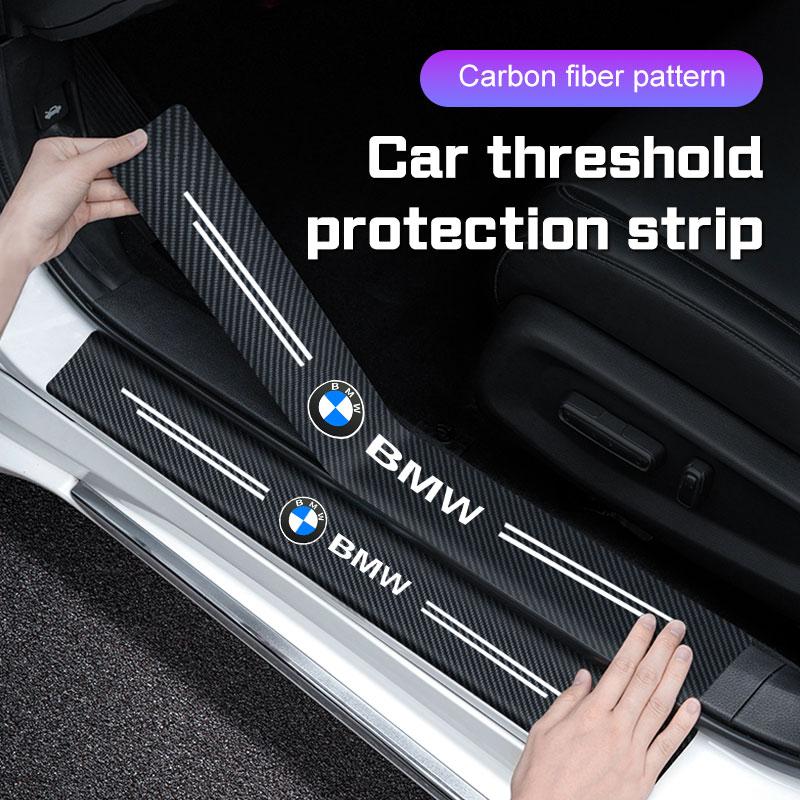 For BMW 1 3 5 6 7 Series E38 E46 E60 E90 F15 F10 G30 G20 X1 X3 X5 X6 X7 Car Threshold Strip Carbon Fiber Film Door Sill Sticker VI3