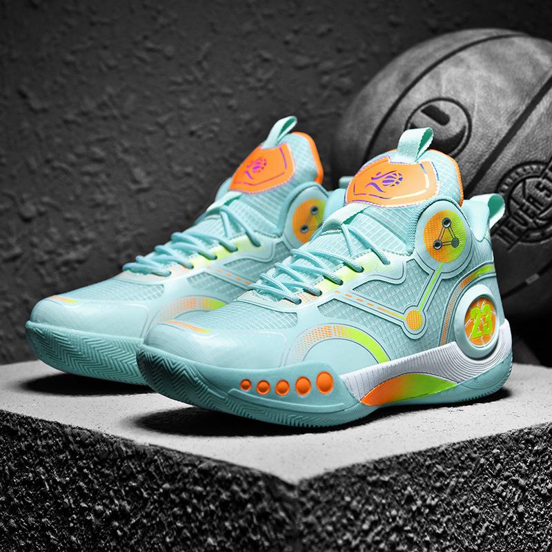Новые баскетбольные кроссовки мужские высокие ботинки дышащие, нескользящие, износостойкие и амортизирующие кроссовки для учеников средней школы для цементного пола sne