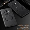 Для OPPO Find X7 Чехол из тонкой овчины с магнитным TPU мягким краем, противоударный, против отпечатков пальцев