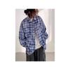 Корейско-японская клетчатая рубашка 2025: Унисекс Модная Свободная Повседневная Куртка с Длинным Рукавом