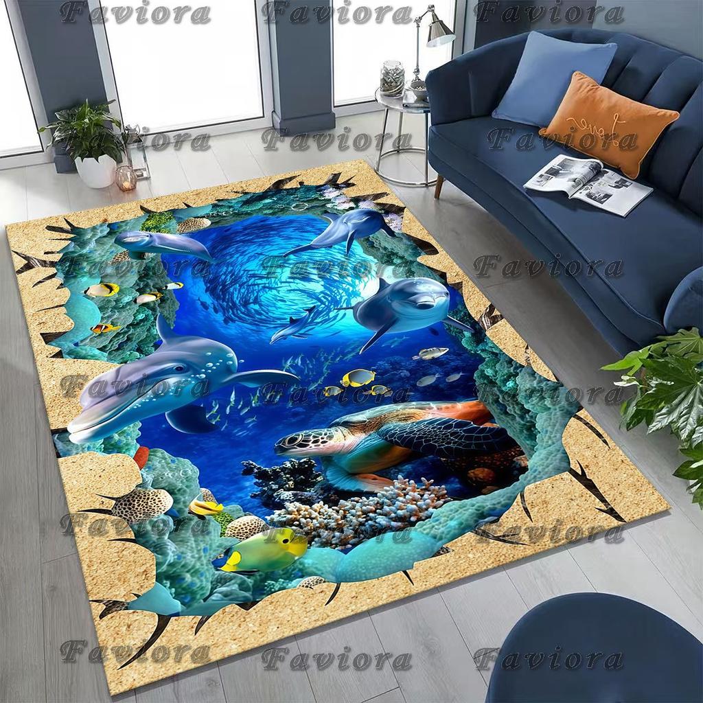 27 Стиль 3D Иллюзия Море Подводный Мир Дельфин Ковер для Спальни Гостиной Дивана Дома Придверный Коврик Декор, Детский Нескользящий Напольный Коврик