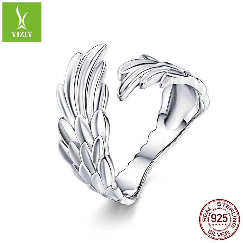 Коллекция открытых колец из серебра S925, кольцо с крылом, отпечатком лапы, регулируемое кольцо