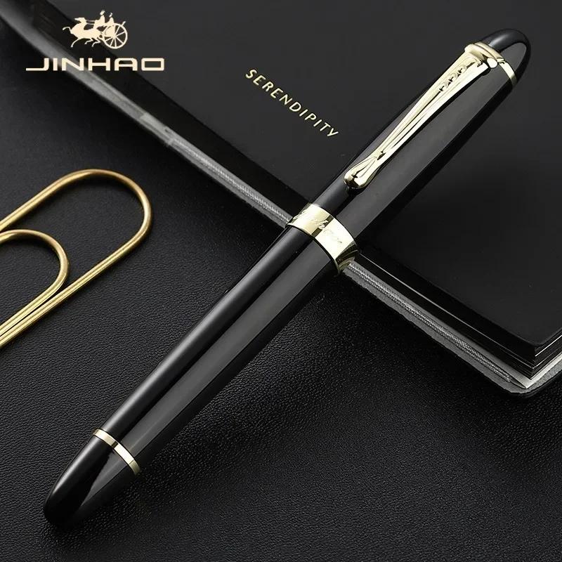 Перьевая ручка Jinhao X450 Иридиевое перо Полностью металлическая Золотой зажим Роскошные ручки Подарок студенту Канцелярские товары Офис Школьные принадлежности