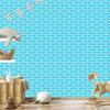 Wallpaper Geometric Pattern Celadon and Turquoise for Living Room and Bedroom 50x1000