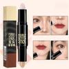 Waterproof Two-Head Concealer Stick Brightening Skin Tone Recliner Stick Natural Stereoscopic Concealer Oil Control Face Permanent Setting Makeup