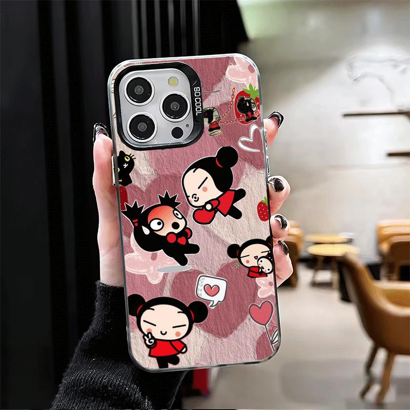 Cartoon Cute Pucca Garu Shockproof Phone Case for iPhone 17 Air 16 16E 15 Pro Max 14 Plus 13 Mini 12 Back Cover Anti Fall Fundas