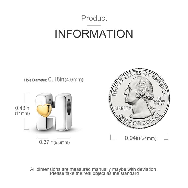 Шармы Оригинальные Сердце Серия Английский Алфавит Бусина Подходит для Браслетов Ожерелье Женский Шарм Медь Роскошь Сделай Сам Ювелирные Изделия Подарки