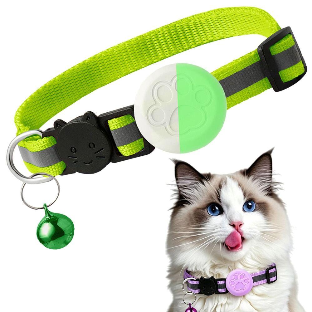 Adjustable Locator Holder Collar Reflective Strip Puppy Collar for AirTag Cat Puppies