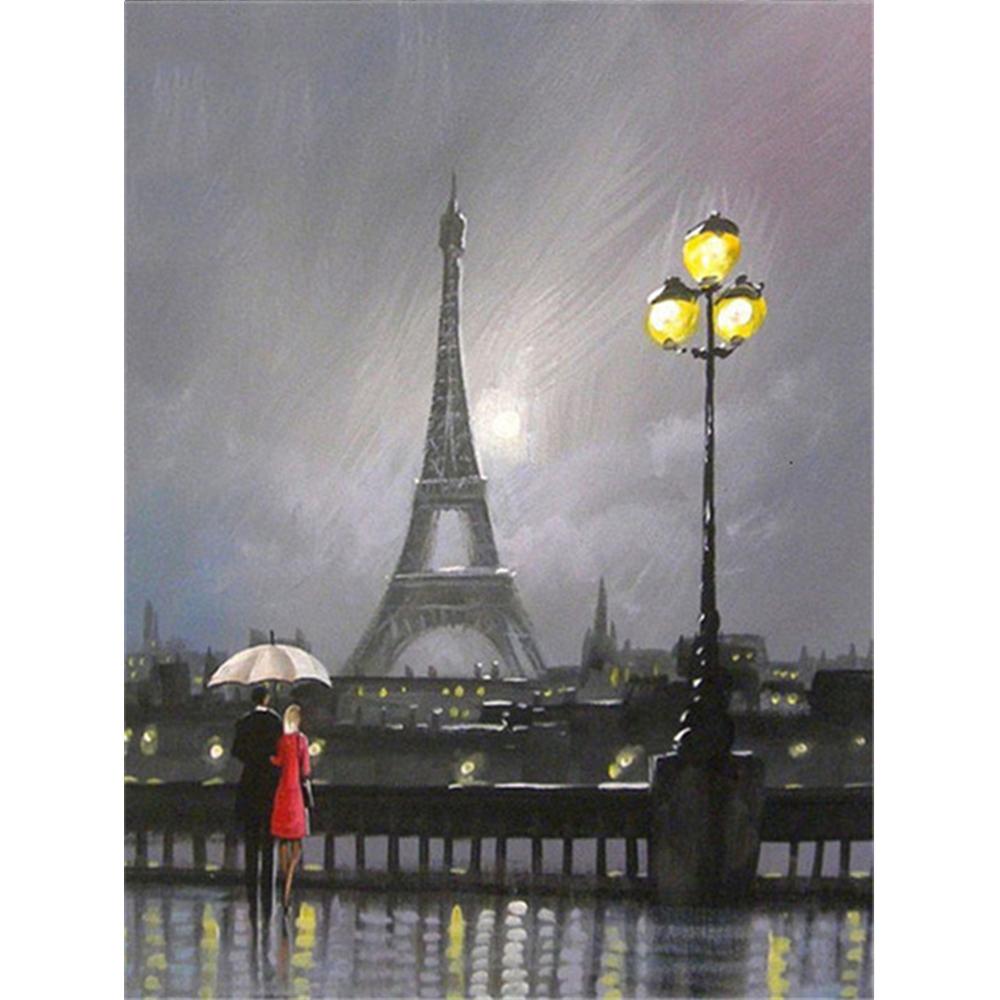 5D Алмазная вышивка с полной дрелью, вышивка крестиком, уличная алмазная живопись, пейзажная мозаика, Эйфелева башня, ремесленный домашний декор