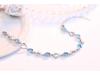 Crystal Love Blue/White S925 Silver Zircon Heart Bracelet for Women