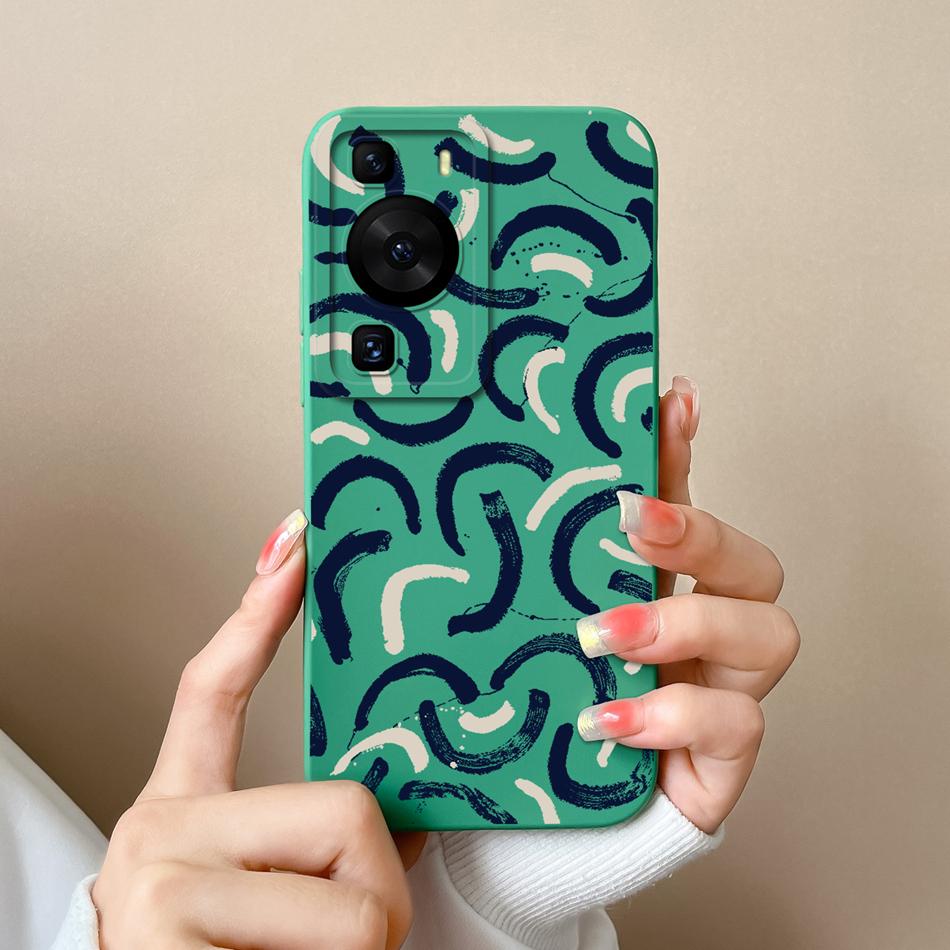 For Huawei P60 Pro Art Phone Case Cute Design Soft Liquid Silicone Back Cover For HuaweiP60 P 60 Anti Drop Durable Bumper Funda