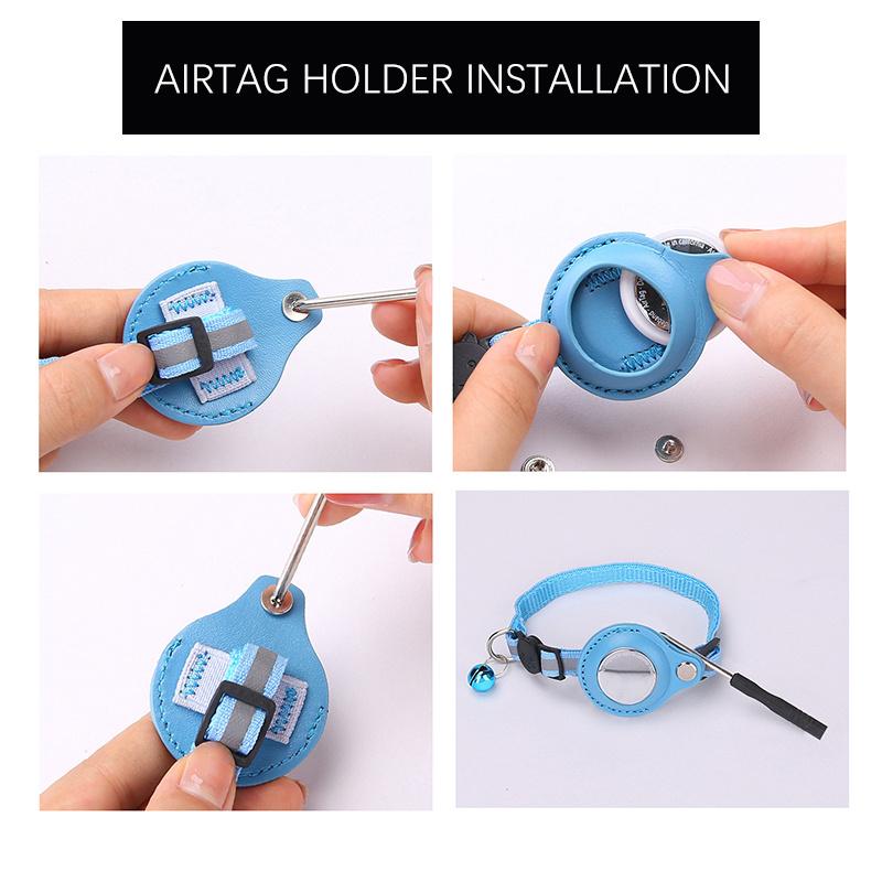 Ошейник для кошек Breakaway с держателем Airtag - регулируемый светоотражающий ошейник для кошек Airtag со встроенным колокольчиком для котят с GPS-навигатором для кошек