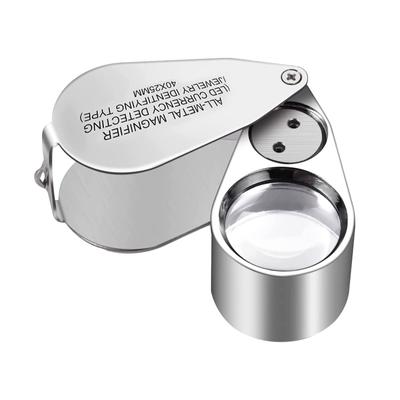 Мини-лупа Samcos Jewelry Loupe для оценки ювелирных изделий со светодиодной и ультрафиолетовой подсветкой, складная портативная лупа для ювелирных изделий [40-кратное увеличение]