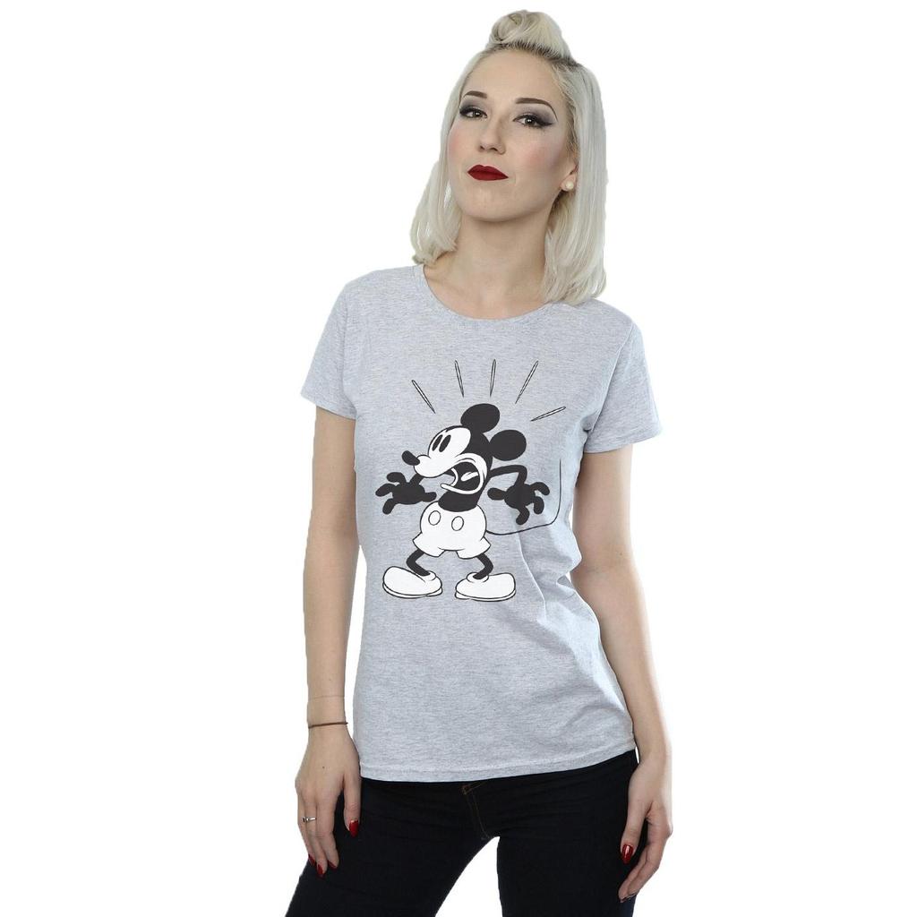 Disney Womens/Ladies Mickey Mouse Scared Cotton T-Shirt