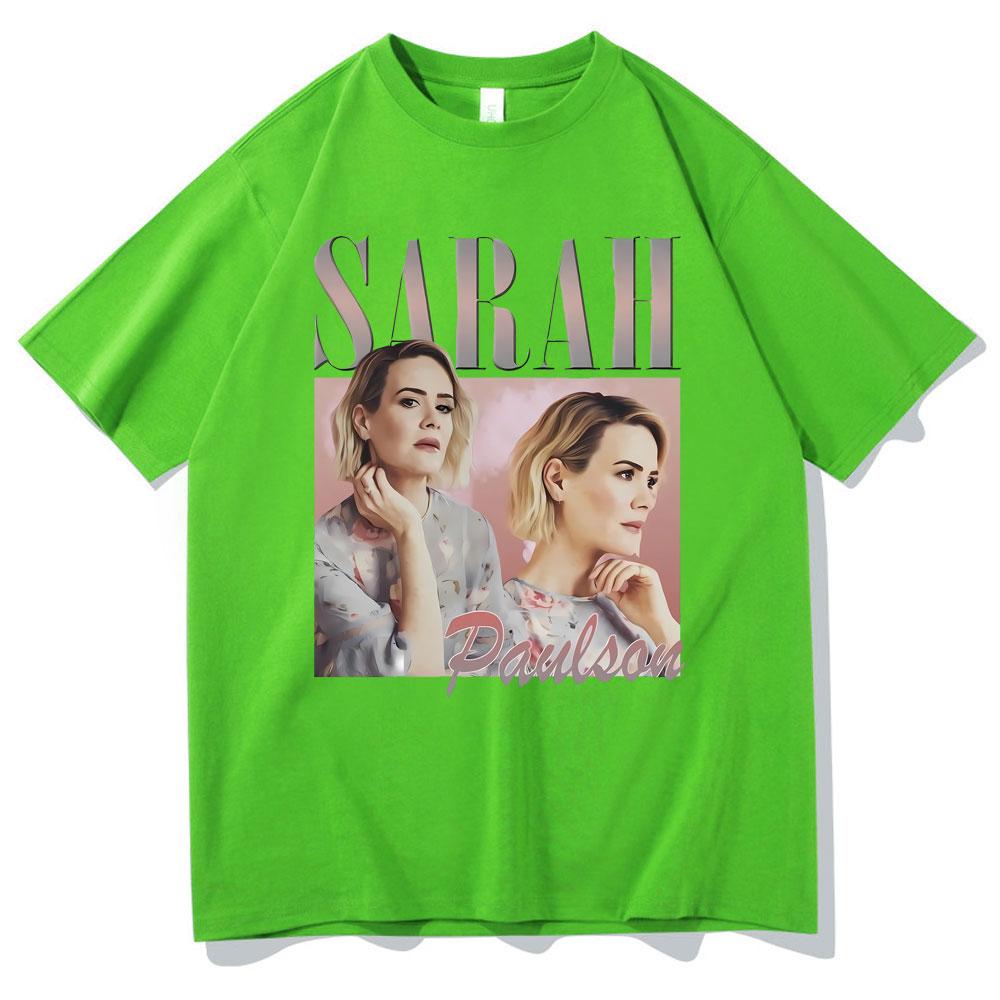Sarah Paulson Graphic Tshirt Mens Casual Cotton Short Sleeve Tees Men Women Hip Hop Oversized Tshirt Male 90s Vintage T Shirts