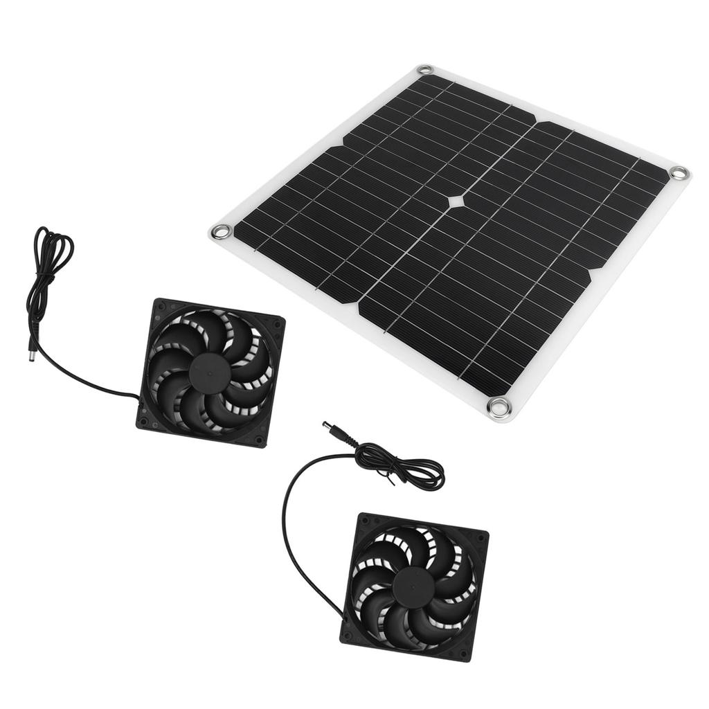 Комплект вентиляторов для солнечных панелей 20 Вт, высокая скорость преобразования, легкая портативная солнечная панель с 2 вытяжными вентиляторами для автофургона