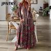 JPNTKY Модные осенне-зимние повседневные платья с длинным рукавом и V-образным вырезом