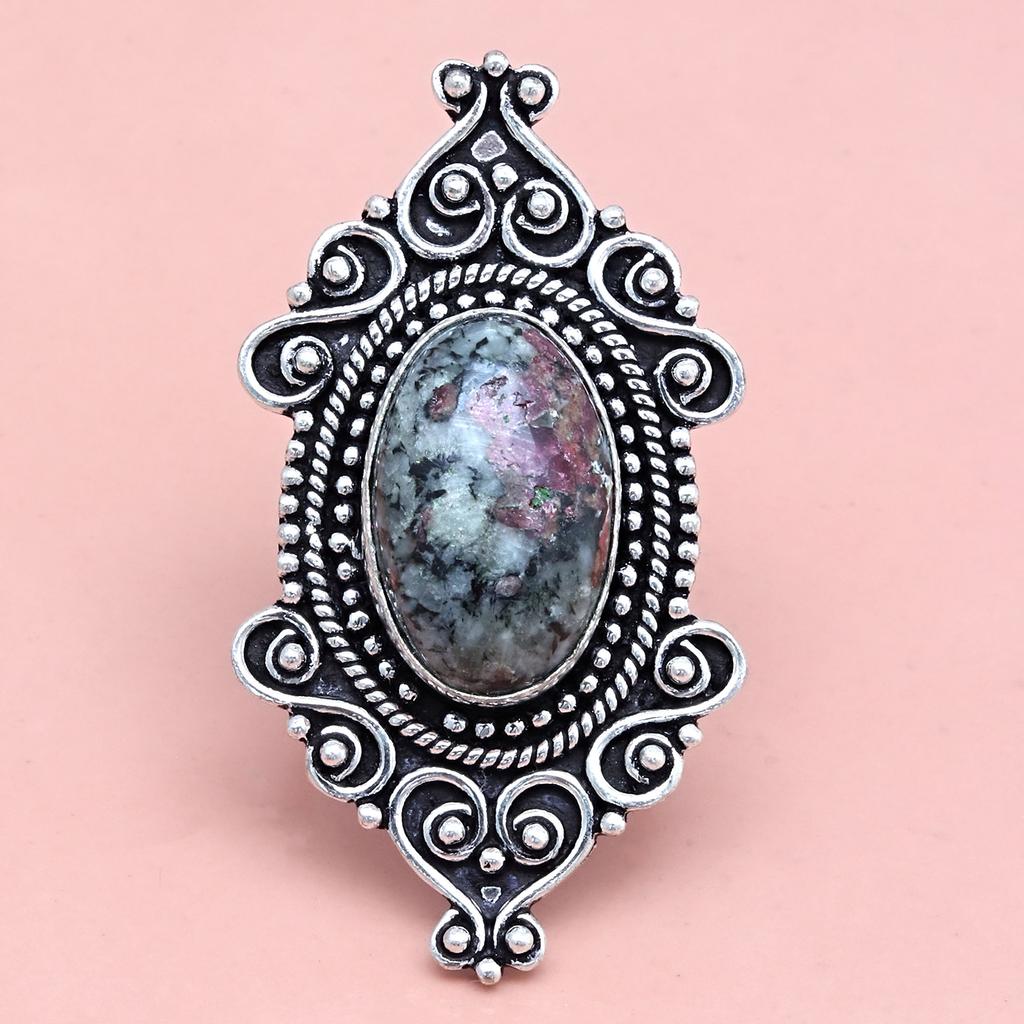 Ruby Zoisite Gemstone Handmade Silver Jewelry "9"