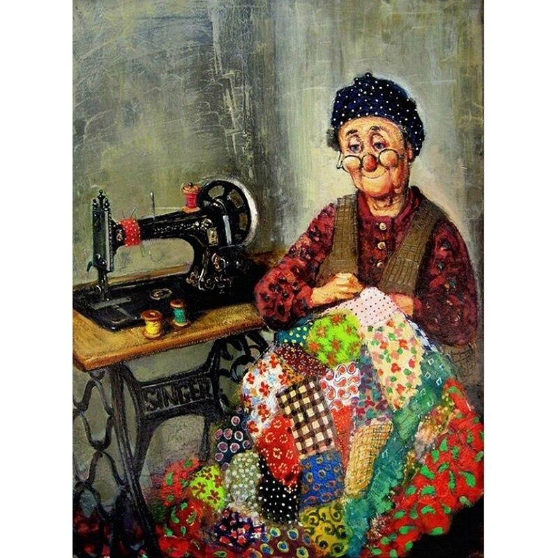 DIY 5D Diamond Painting Old Couple Full Round Drill Mosaic Diamond Embroidery Rhinestone Cross Stitch Sweet Home Old Man Decor