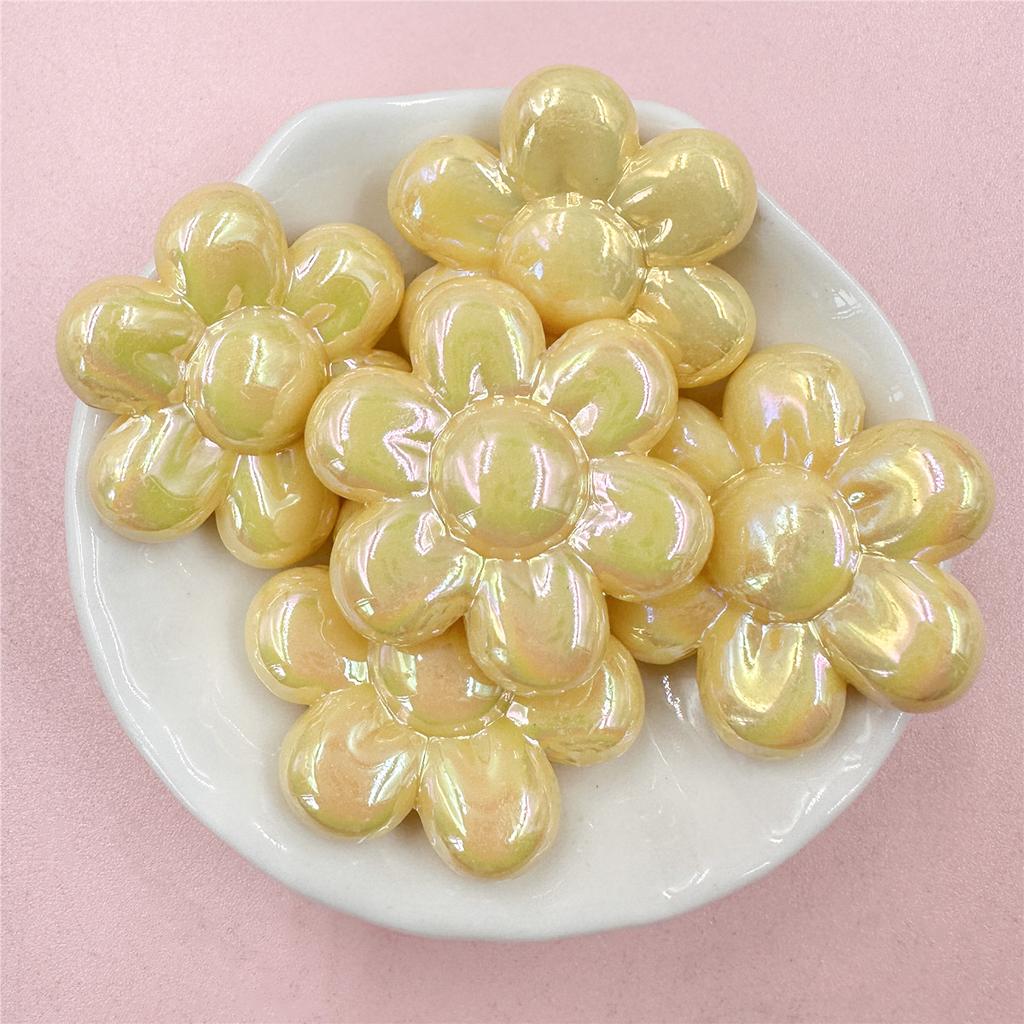 Creative Loose Beads Acrylic Creative Handmade Material Creative Beaded Material 5pcs Sunflower Beads Jewelry Accessories Charms Flower Shape Beading