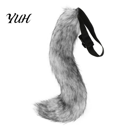 Halloween Beast Girl Outfit Plush Fox Cosplay Mask, Fluffy Tail, Costumes Props, Fuzzy Furry Tail Mask for Costume Party Anime Convention And