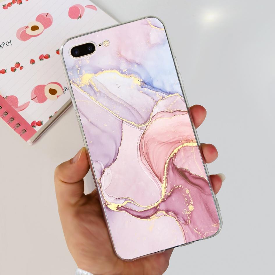 Чехол для iPhone 7 8 Plus Роскошный Мраморный Астронавт Тонкий Мягкий Силикон Прозрачная ТПУ Задняя Крышка Для iPhone 7Plus A1784 8Plus A1897 Чехол