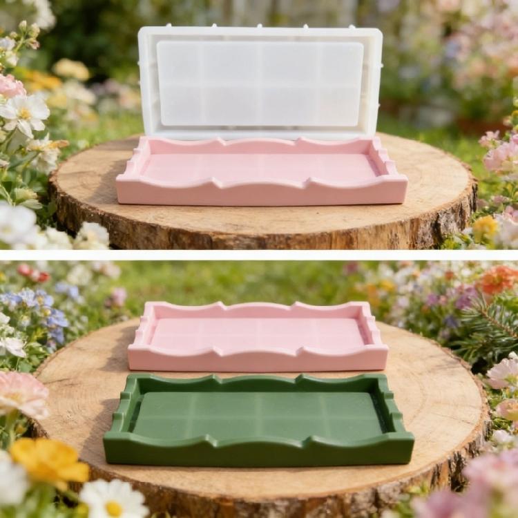 Прочная Прямоугольная Силиконовая Форма для Изготовления Resin Блюдец и Держателей