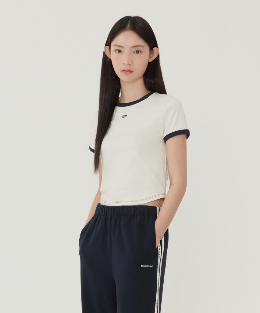 COVERNAT WOMAN Baby Fit Ringer T-Shirt Ivory
