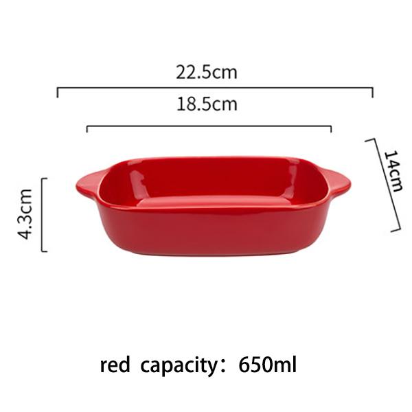 Ceramic Baking Disher Rectangular Bakeware Pan  Dish For Cooking Meat Kitchen Utensils Fruit Snacks Plate Cake