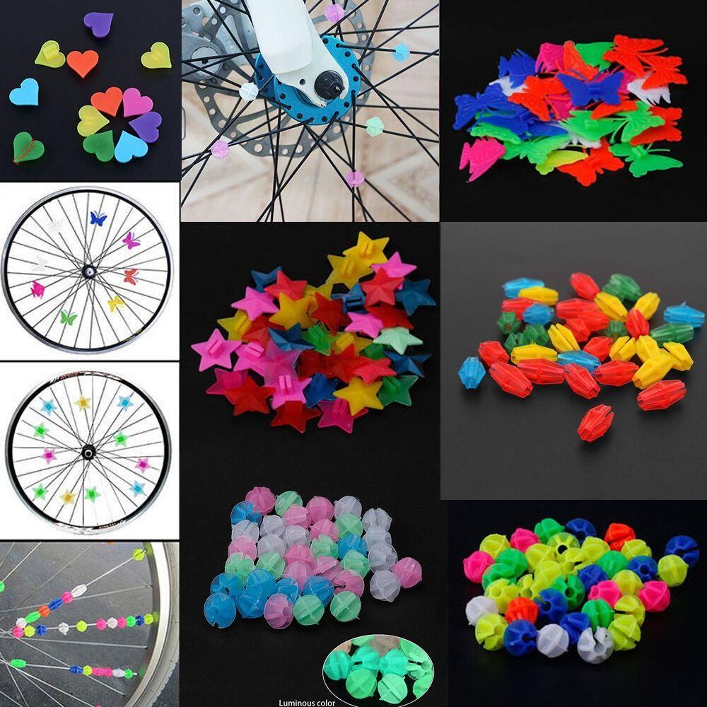 36PCS Plastic Bicycle Spoke Beads Multicolor Bike Spokes Bike Decoration Bead Kids Bicycle