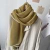 Korea Dongdaemun Spring New Solid Color Wrinkled Scarf Thin Women's Autumn and Winter Travel Decorative Shawl