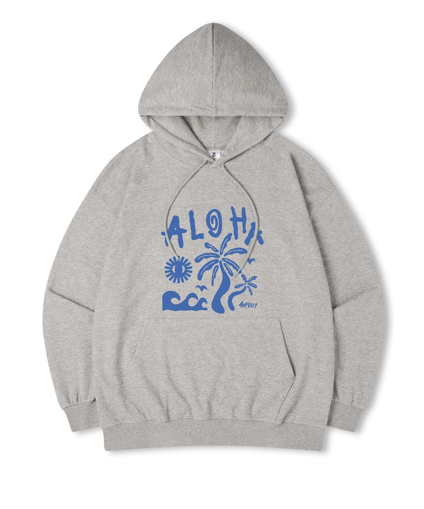 Свитшот с капюшоном и принтом Aloha, свободного кроя, с флисовой подкладкой