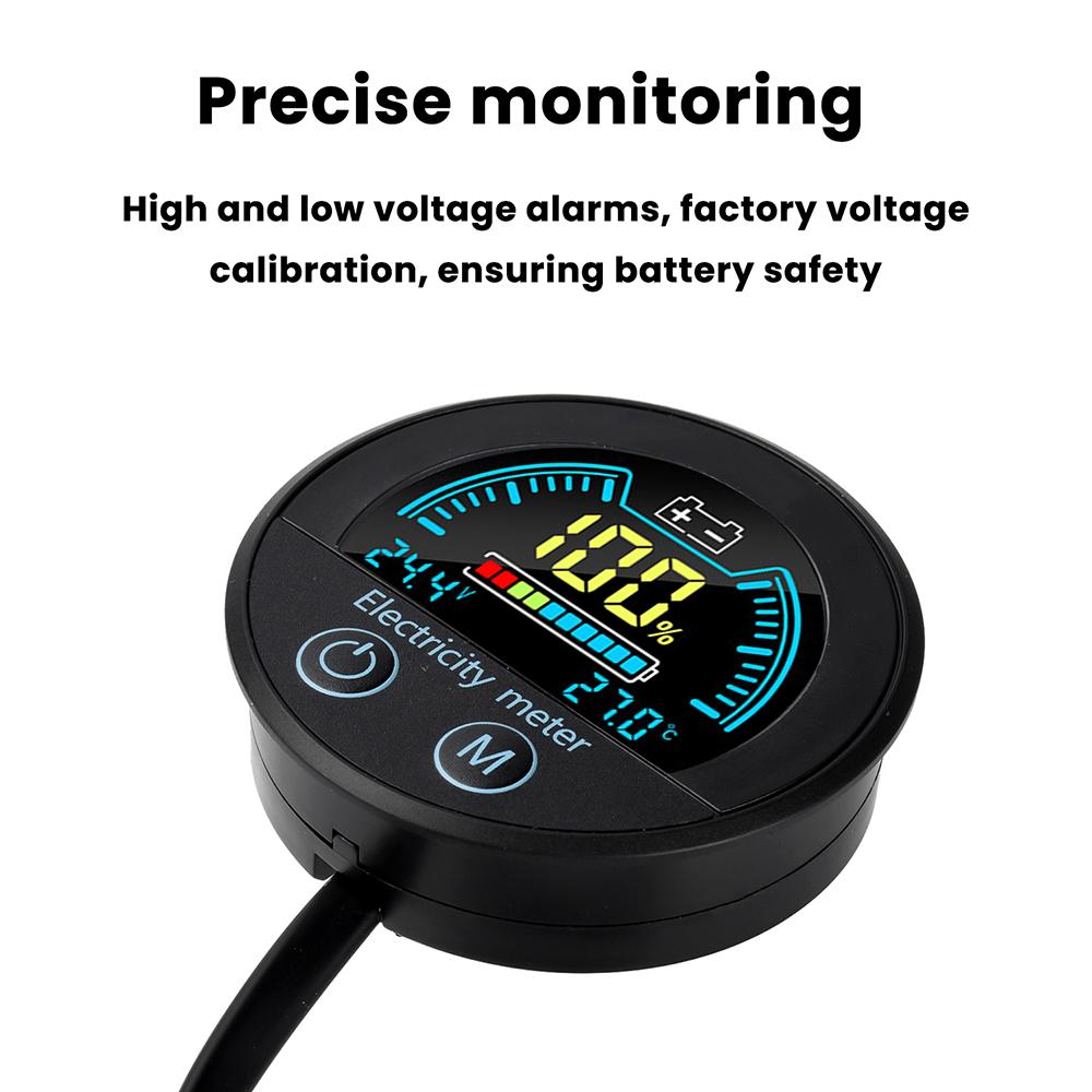 DC7-100V Digital Voltmeter Indicator 12V 24V 36V 48V 72V Waterproof Voltage Tester Battery Capacity Indicator for Car Motorcycle