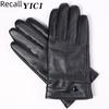 Men's Genuine Leather Cycling Gloves, Thick Velvet-Lined for Warmth, Winter Sheepskin Motorcycle Gloves