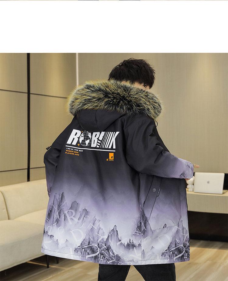 Зимняя мужская куртка из плотного хлопка с капюшоном 2023 года