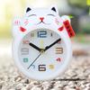 White Kids Alarm Clock Creative Table Clock Lucky Cat Alarm Clock  Kids Bedroom