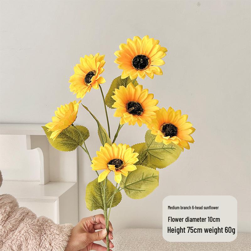 Букет подсолнухов - Искусственные шелковые цветы для украшения гостиной, офиса, спальни