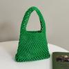 Летняя полая сумка Totes ярких цветов для женщин сплетенная сумка через плечо с ручкой ручной работы