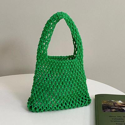 Летняя полая сумка Totes ярких цветов для женщин сплетенная сумка через плечо с ручкой ручной работы