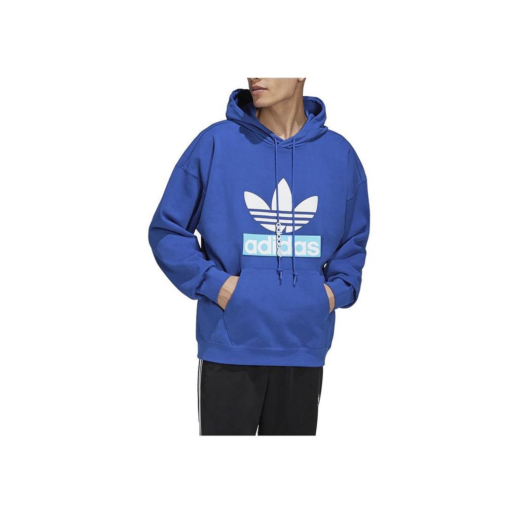 Adidas Толстовка с капюшоном Originals Big Trefoil, мужские топы, темно-синий H09353