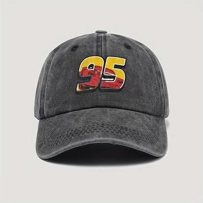 Ретро Кепка HipHop 95-го года для мужчин и женщин с принтом молнии и номером 95. Легкая, без стрейча. Подходит для улицы.