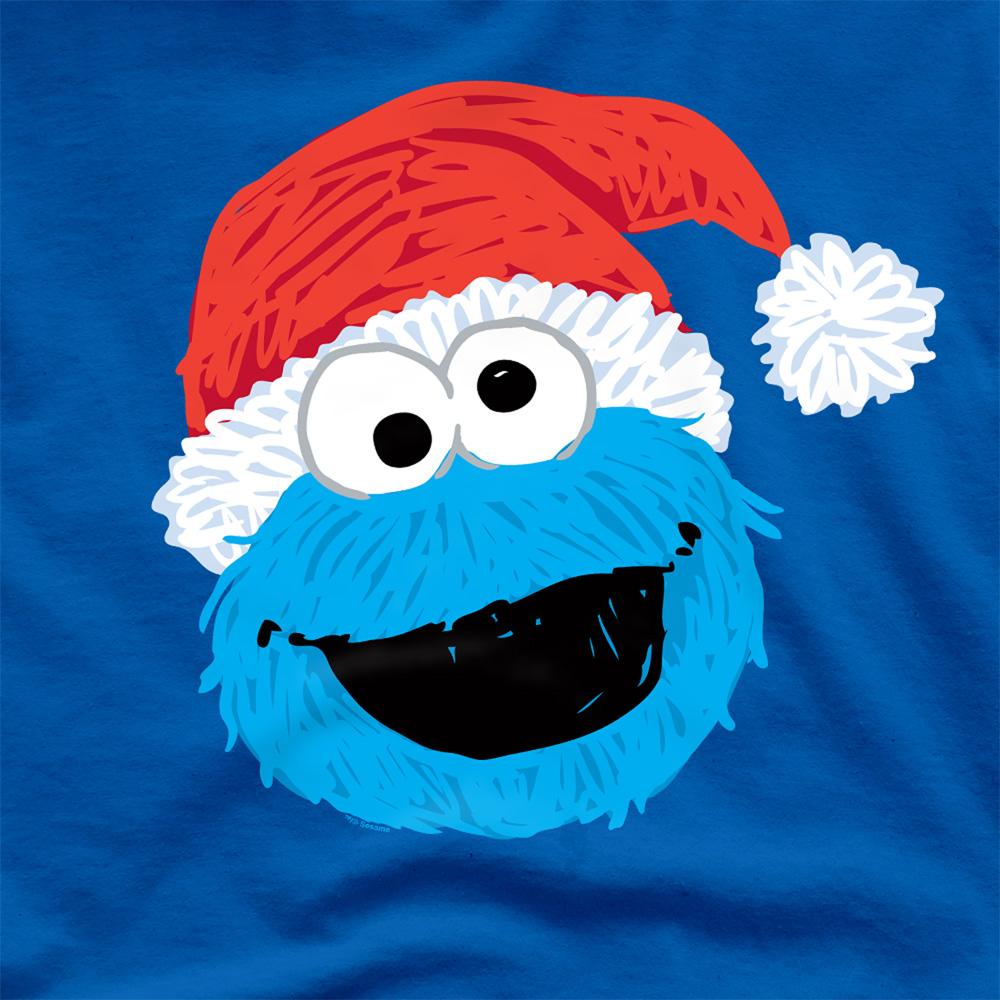 Sesame Street Unisex Adult Cookie Monster Scribble Christmas T-Shirt