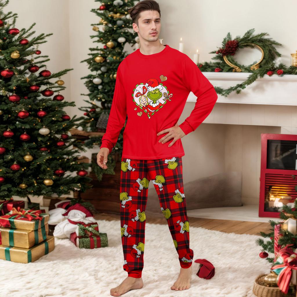 Принт Милый Семейный Комплект Пижамы, Домашняя Одежда, Семейный Комплект Топ с Длинным Рукавом и Брюки