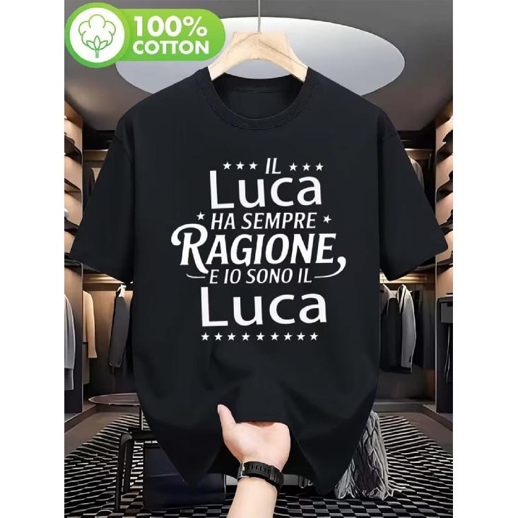 Luca Men's T-Shirt – Casual Italian T-Shirt with Luca Character Print. Suitable for Leisure and Italian-Themed Events