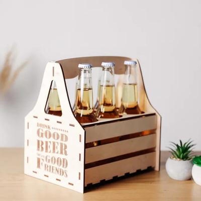 Деревянная пивная банка для пикника, пивная переноска, держатель для пивных бутылок, сумка в винтажном стиле для 4 или 6 бутылок, вечеринки с возможностью принести свое пиво, барбекю