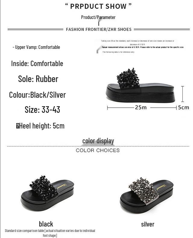 Women's Summer 2023 Beaded Platform Sandals: Versatile, Thick-Soled, Height-Boosting Beachwear