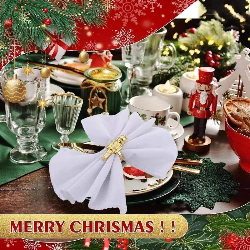 Рождественский Щелкунчик Кольцо для салфетки Креативный Солдат-Стражник Держатель для салфетки для Праздничного Украшения Стола Вечеринка Новый Год Декор для Обеда