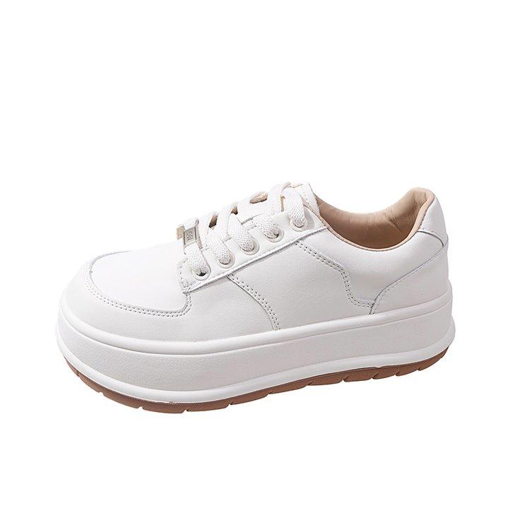 New Leather Women's White Casual Woman Vulcanize Sneakers Breathable Platform Flats Shoes for Woman Designer Shoes